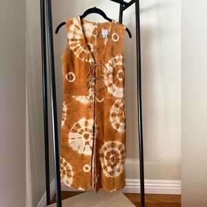 Vintage Wilsons Leather Maxima Tie Dye Vest Dress